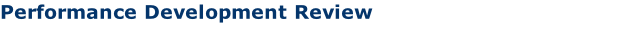 Performance Development Review